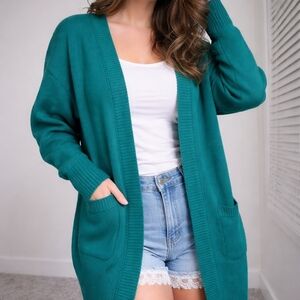 Vintage Chunky Knit Open Front Cardigan size Large